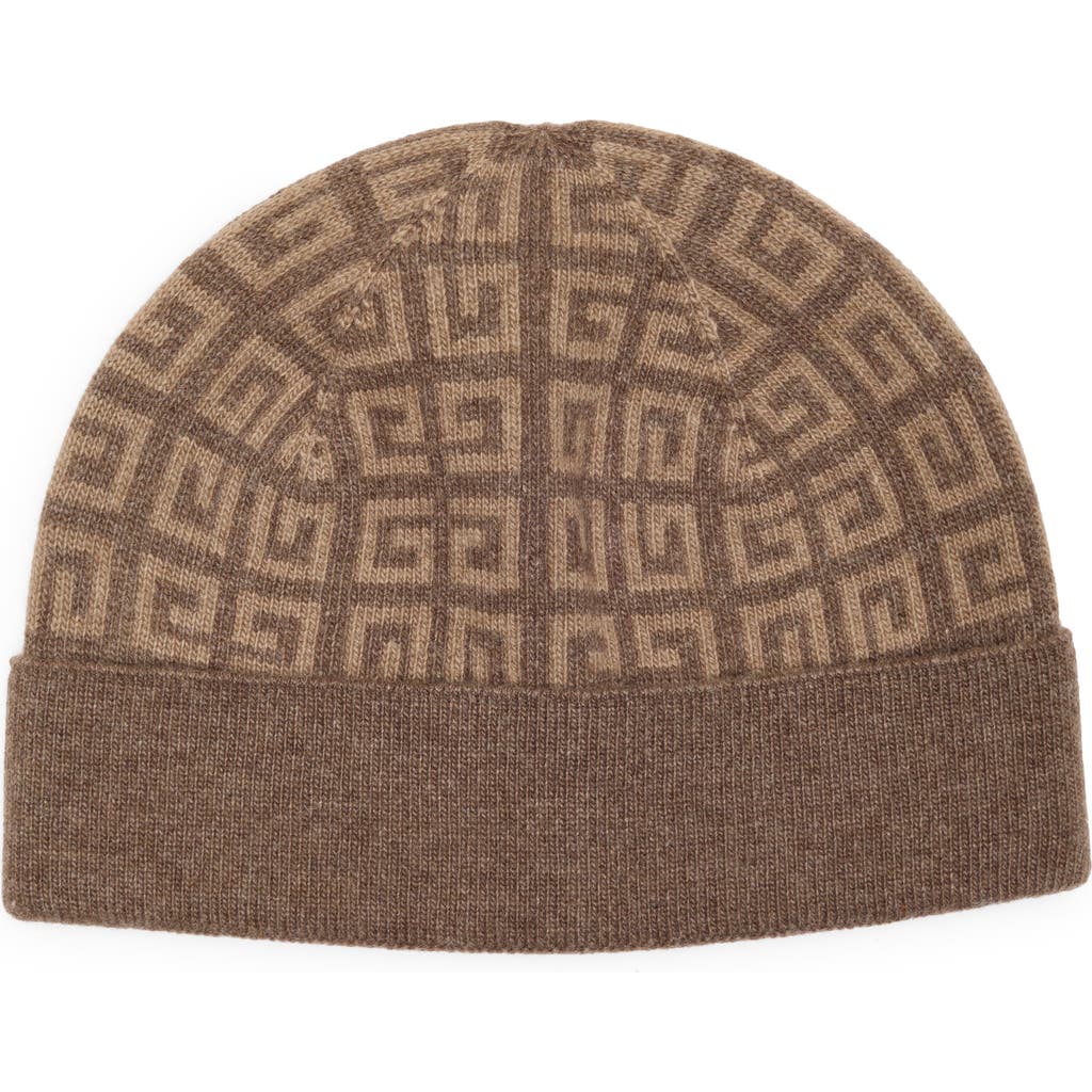 Givenchy Double Face Knit Beanie In Brown