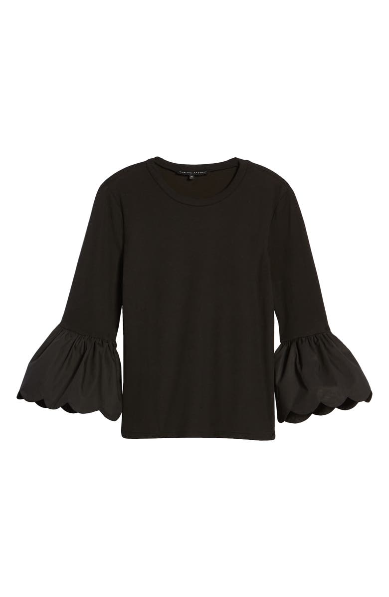 English Factory Scallop Bell Sleeve T-Shirt, Alternate, color,