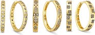 EYE CANDY LOS ANGELES Aveline Set of 3 Cubic Zirconia Huggie Hoop Earrings