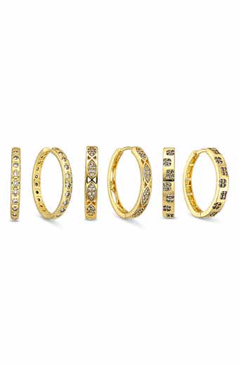 Aveline Set of 3 Cubic Zirconia Huggie Hoop Earrings