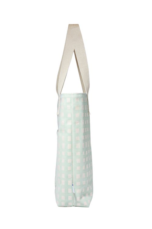 Dance Happy Grid Carry All Tote Bag In Mint
