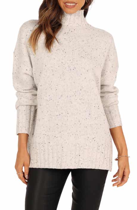 Petal & Pup Conny Tweed Wool Blend Mock Neck Sweater