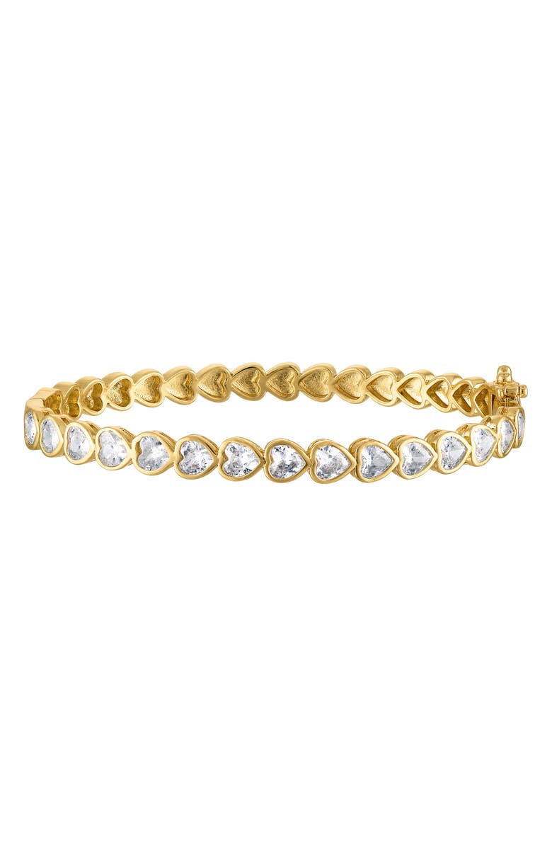 FZN Kids' Heart Cubic Zirconia Bracelet, Main, color, Gold
