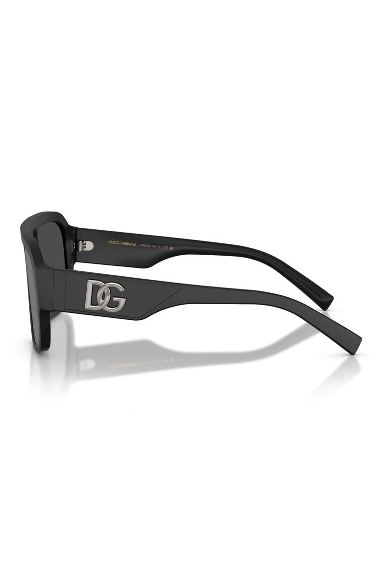 58mm Mirrored Pilot Sunglasses, Alternate, color, MATTE BLACK / GREY BLACK