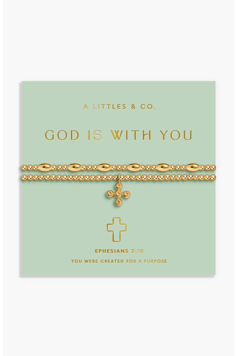 Faith A Little 'God Is With You' Bracelet, Main, color, Gold Plated