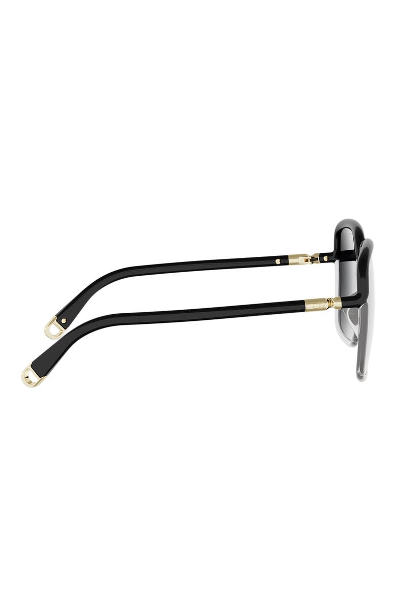 TwinColors 56mm Gradient Square Sunglasses, Alternate, color, BLACK/ OTHER / GRADIENT SMOKE