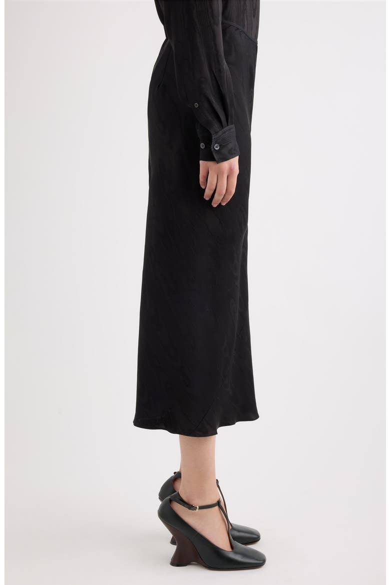 Sati Moir Viscose Skirt, Alternate, color, BLACK