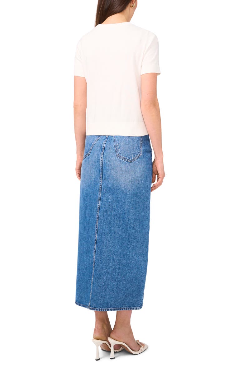 1.STATE Short Sleeve Cotton Sweater Top, Alternate, color, Antique White