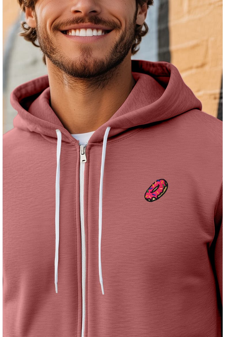 Donut Zip Hoodie, Alternate, color, Mauve