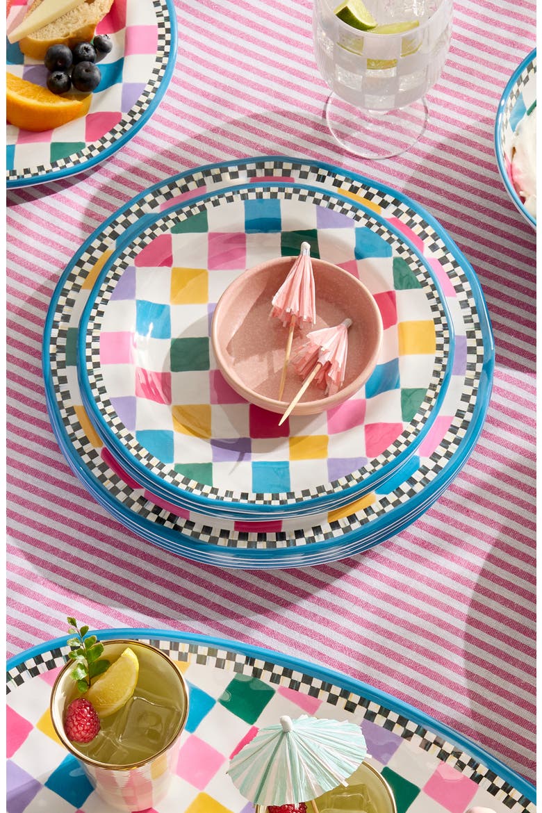Set of 4 Jamboree Melamine Salad Plates, Alternate, color, BLUE MULTI