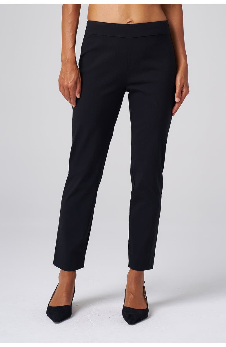 Franne Golde Greenwich Stretch Sculpting Ankle Pant, Main, color, Black