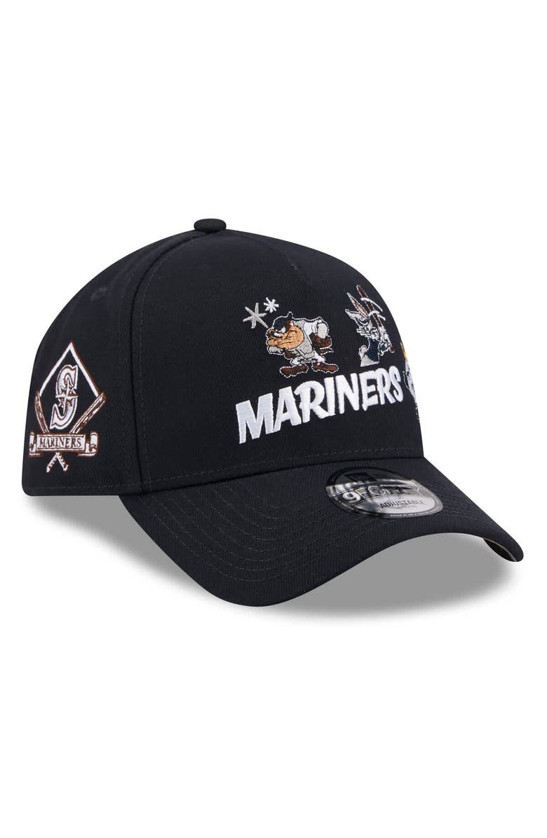 New Era Youth New Era Navy Seattle Mariners Looney Tunes A-Frame 9FORTY Adjustable Hat, Main, color, Navy