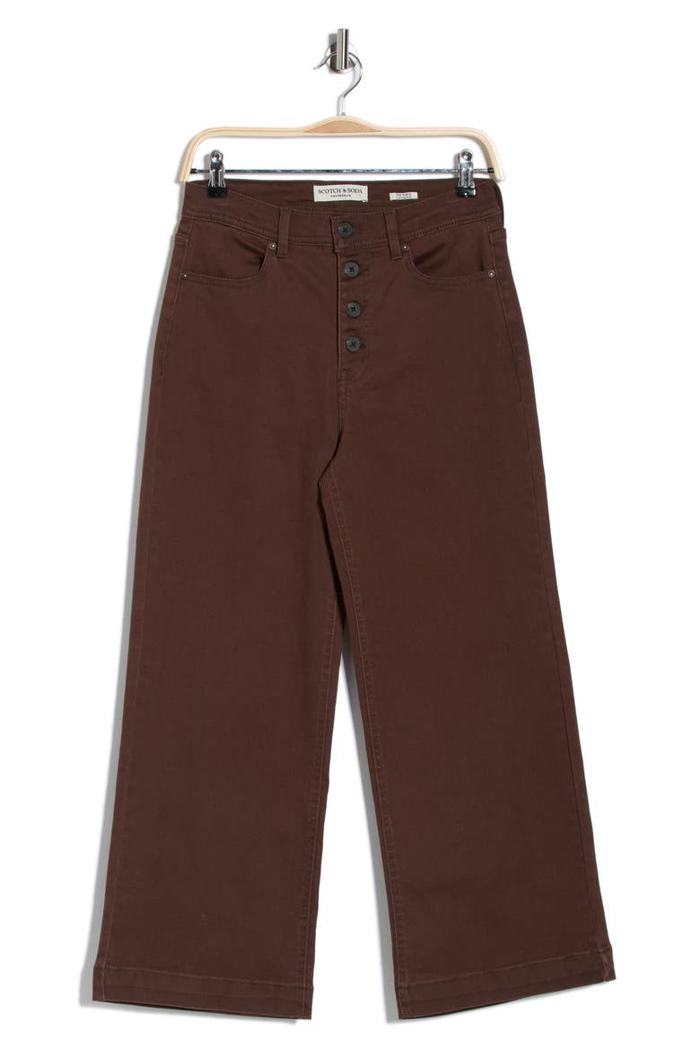 The Wave High Waist Crop Wide Leg Jeans, Alternate, color, DEEP MAHOGANY