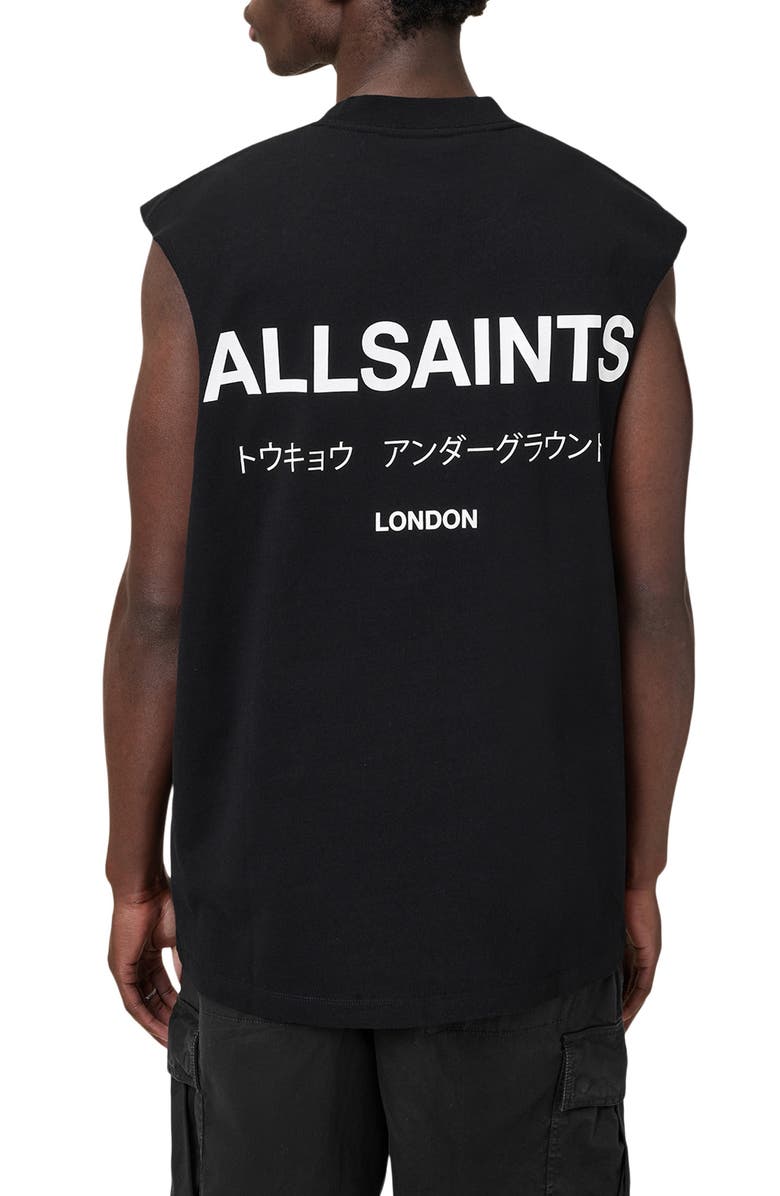 AllSaints Underground Sleeveless Crewneck Graphic T-Shirt, Alternate, color, 
