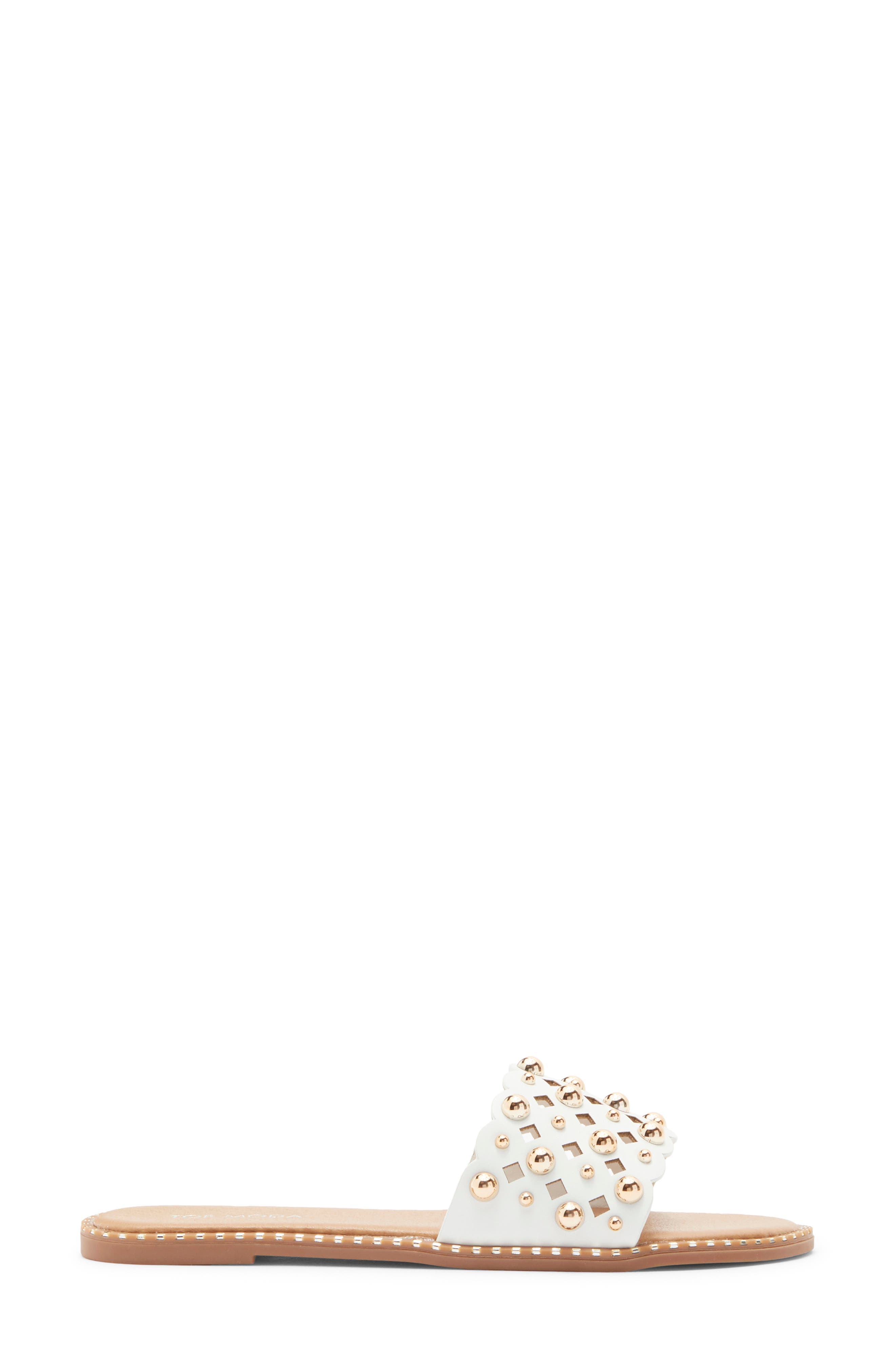 Mick Flat Sandal, Alternate, color, WHITE PU