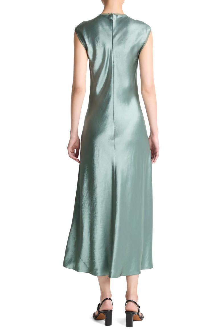 Cap Sleeve Satin Maxi Dress, Alternate, color, DEEP PATINA