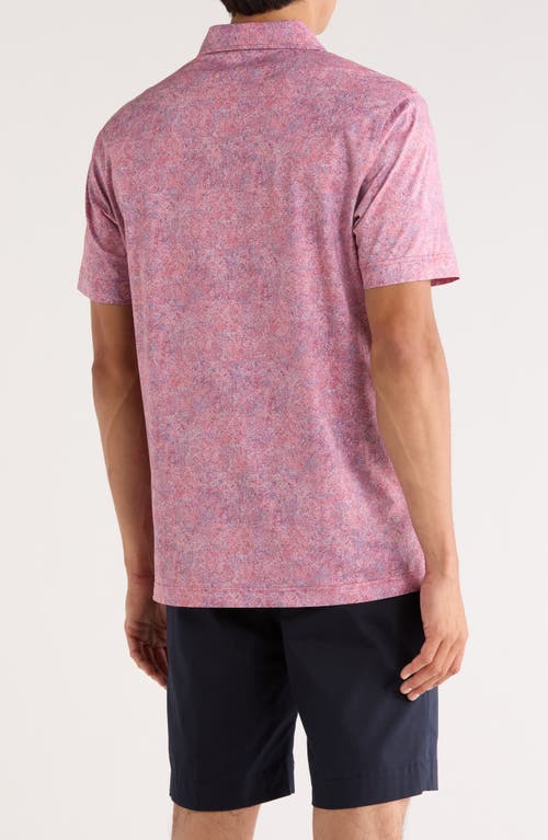 Bugatchi Abstract Print Stretch Cotton Polo In Pink