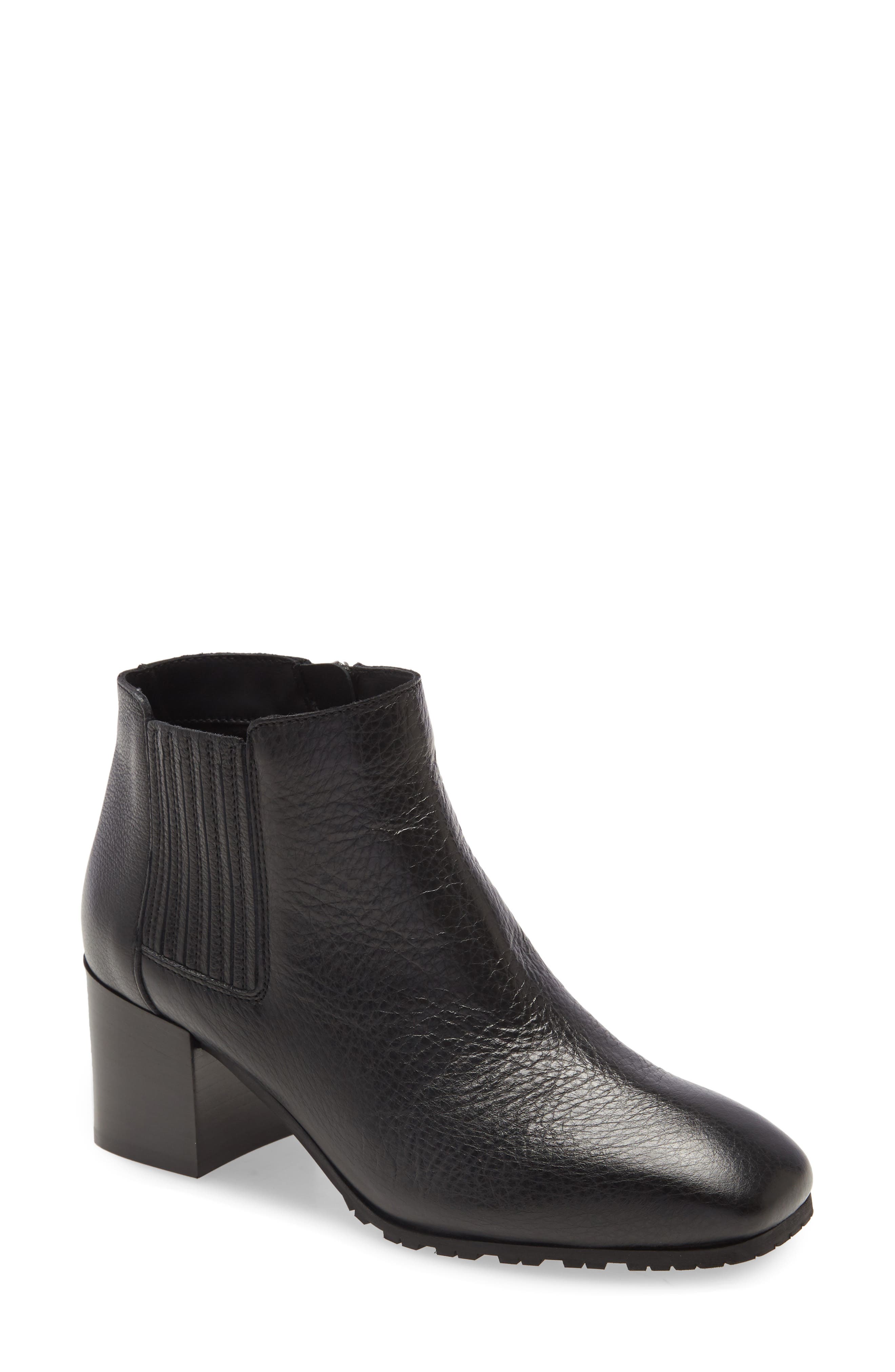 Weatherproof Block Heel Bootie, Main, color, BLACK/ BLACK