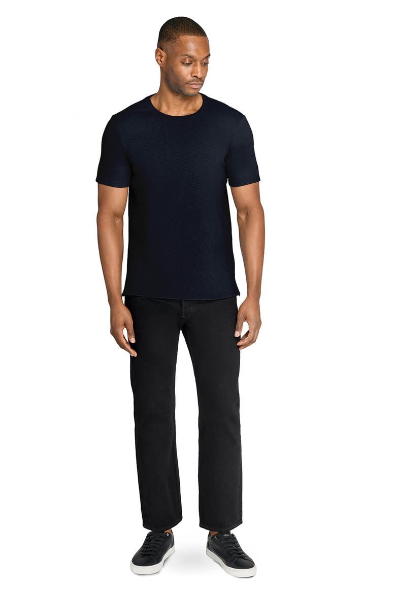 Asher Black Slub Stretch Cotton & Modal T-Shirt, Alternate, color, NAVY