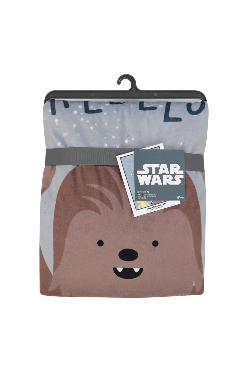 Lambs & Ivy Star Wars Rebels R2D2/C-3PO/Chewbacca Soft Faux Shearling Baby Blanket, Alternate, color, Gray