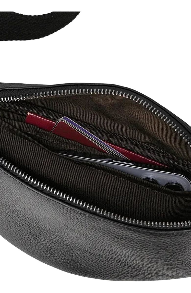 STEEL HORSE LEATHER The Walcott Leather Waist Bag | Black Leather Fanny Pack, Alternate, color, Black