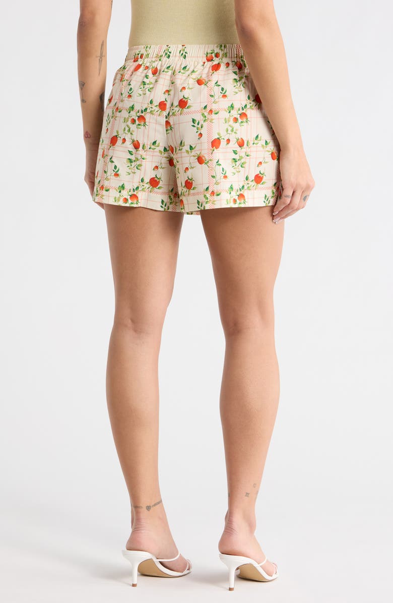 Vinyl Icons Floral Print Shorts, Alternate, color, Marshmallow