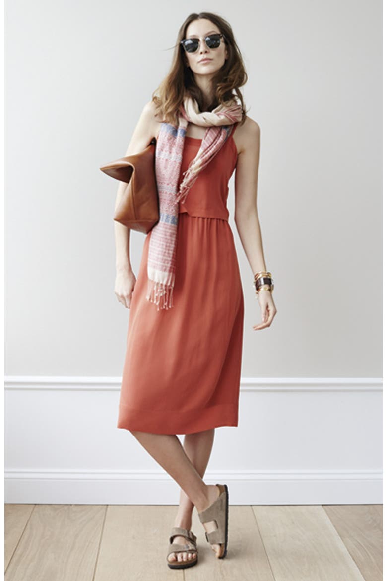 Camisole Overlay Silk Slipdress, Alternate, color, BURNT COPPER