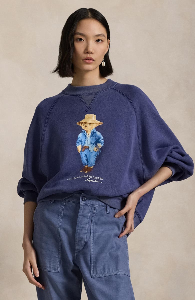 Polo Ralph Lauren Bear Oversize Graphic Sweatshirt, Alternate, color, 