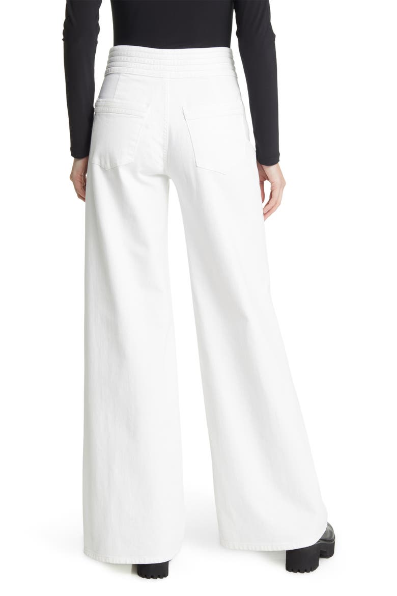 Paneled High Waist Wide Leg Jeans, Alternate, color, BLANC