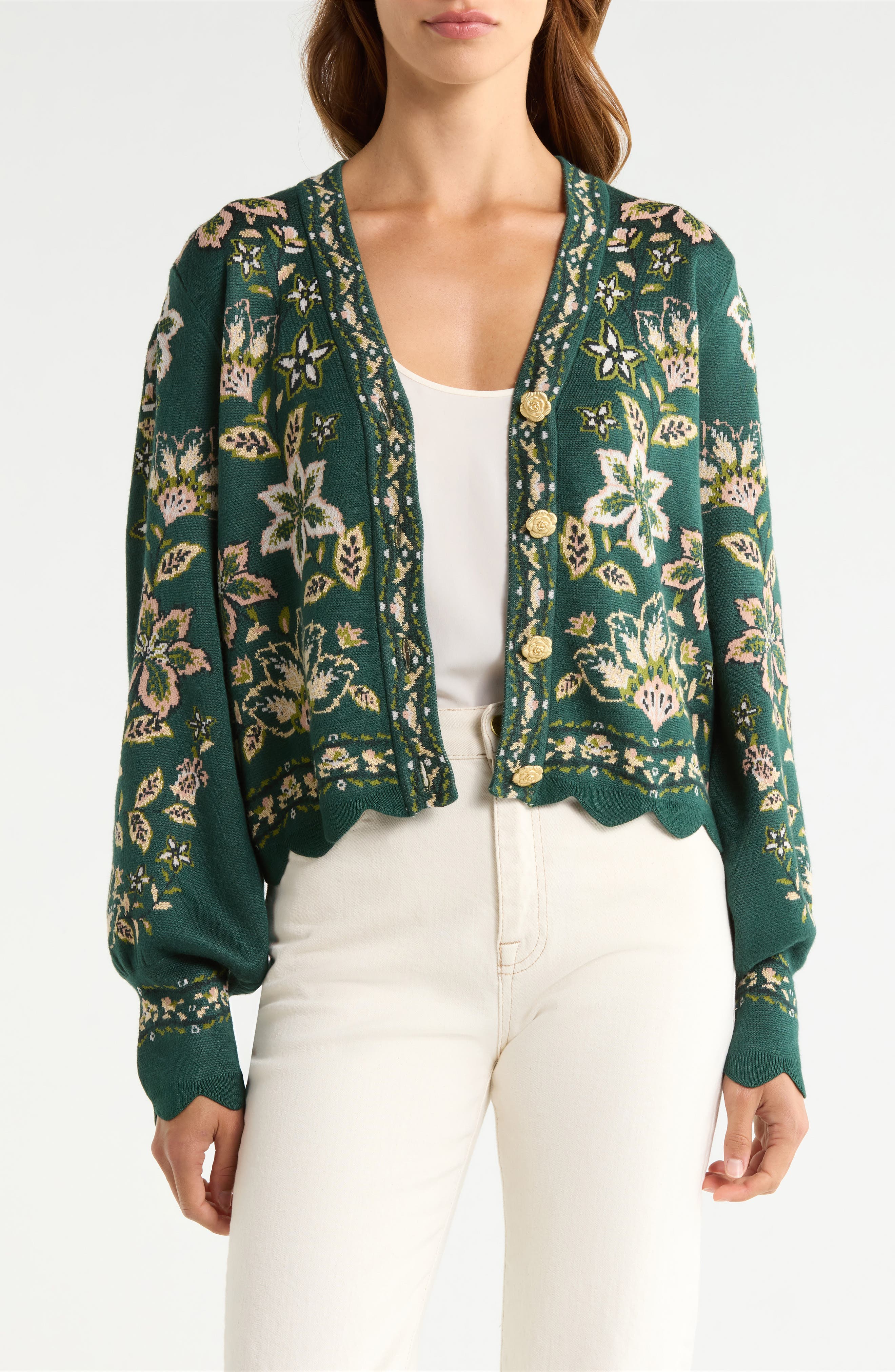 FARM Rio button-up cardigan Nordstrom Anniversary Sale 2026 front