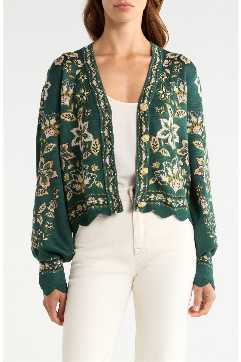 Garden Delight Button-Up Cardigan, Main, color, GARDEN DELIGHT DARK