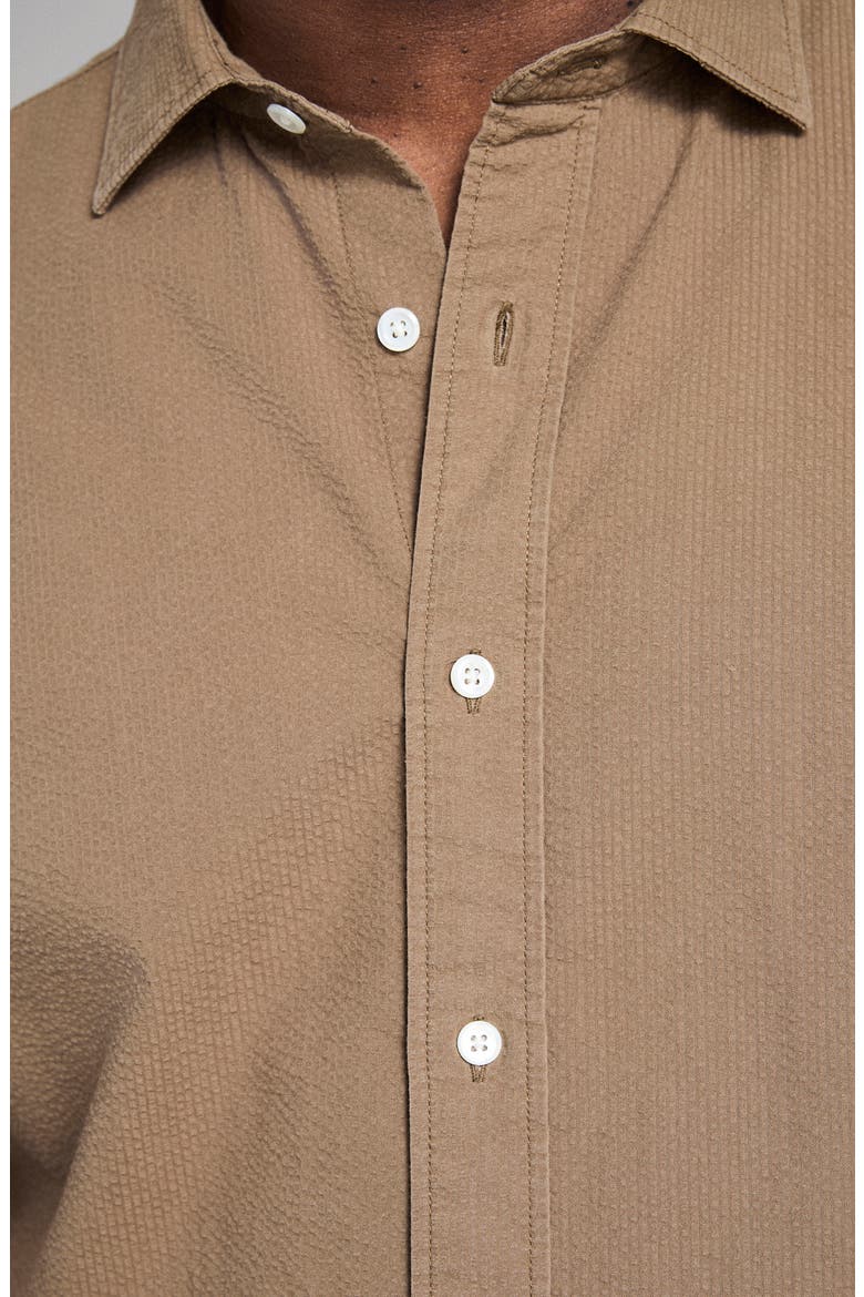 Cedar Seersucker Button-Up Shirt, Alternate, color, OLIVE KHAKI