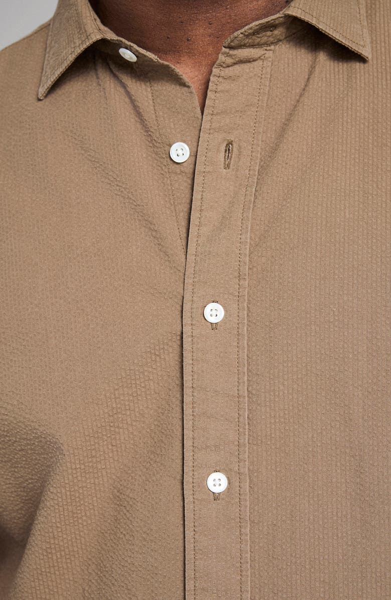 Billy Reid Cedar Seersucker Button-Up Shirt, Alternate, color, Olive Khaki