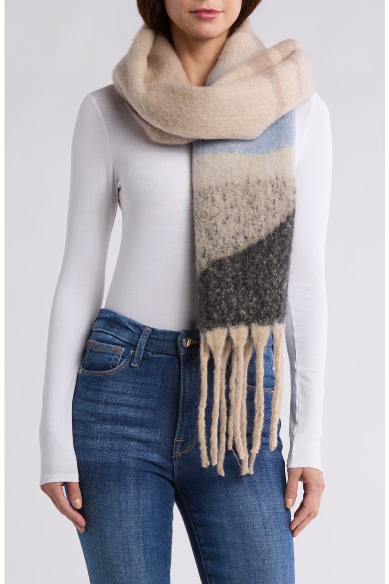 Fringe Knit Scarf, Main, color, IVORY