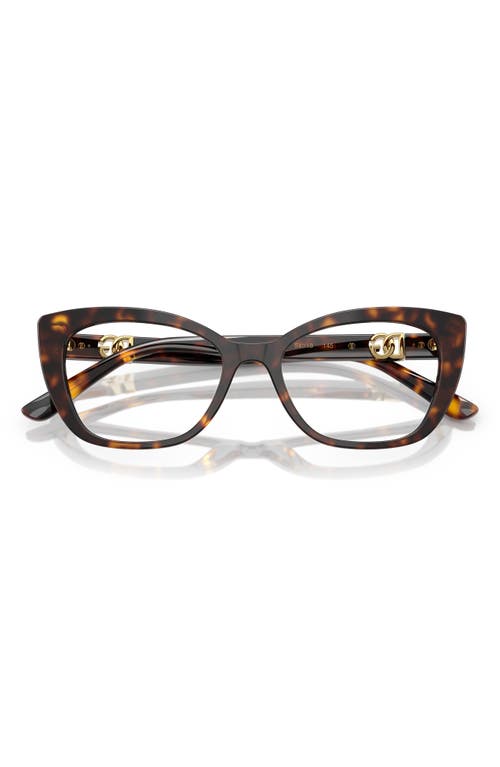 Dolce & Gabbana Dolce&gabbana 54mm Cat Eye Optical Glasses In Dark Havana