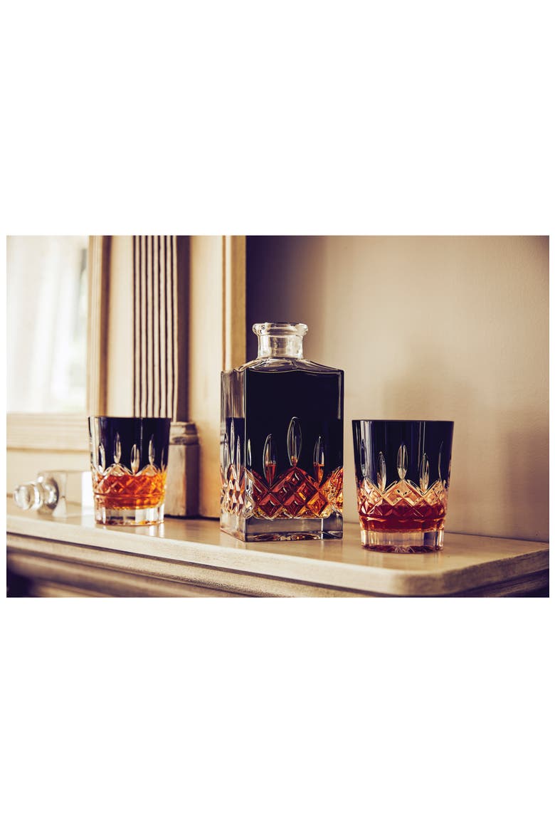 Lismore Diamond Set of 2 Black Lead Crystal Double Old Fashioned Glasses, Alternate, color, CRYSTAL