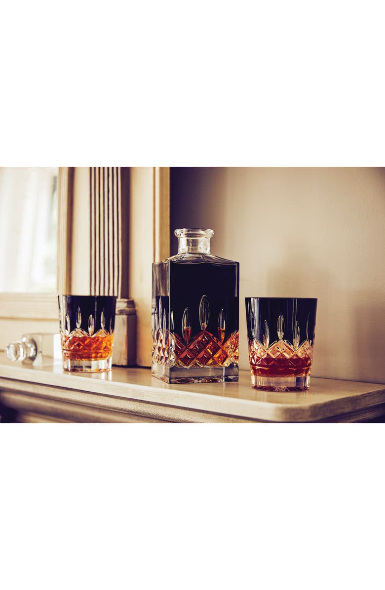 Waterford Lismore Diamond Set of 2 Black Lead Crystal Double Old Fashioned Glasses, Alternate, color, Crystal
