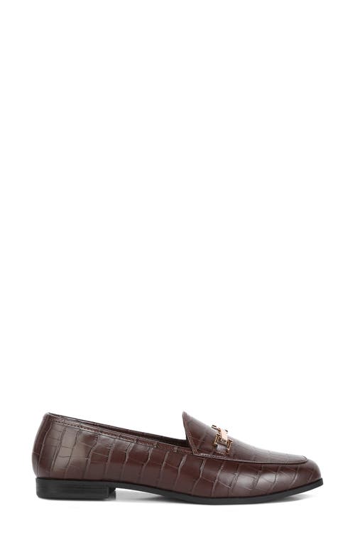 London Rag Deverell Croc Embossed Loafer In Brown