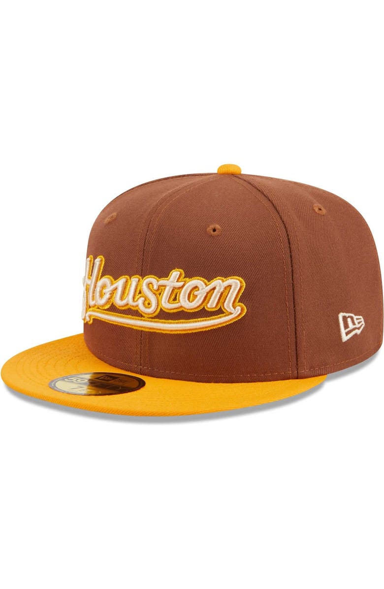 New Era Men's New Era Brown Houston Astros Tiramisu 59FIFTY Fitted Hat, Alternate, color,