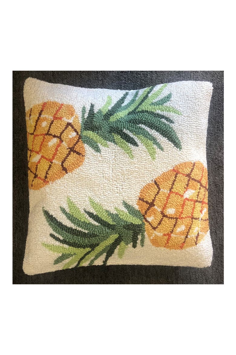 Pineapple Toss Accent Pillow, Main, color, IVORY/ YELLOW MULTI