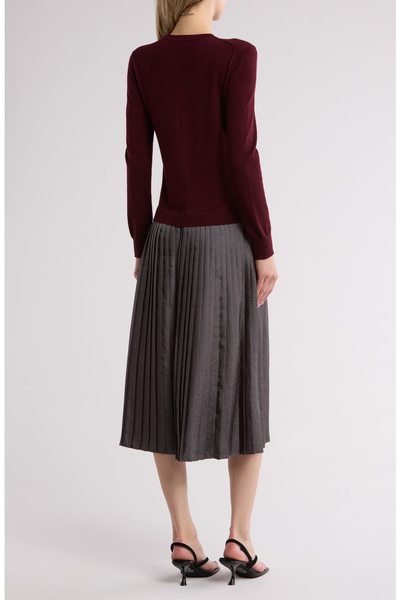 Long Sleeve Knit Combo Dress, Alternate, color, SANGRIA/ NEW OATMEAL/ GREY