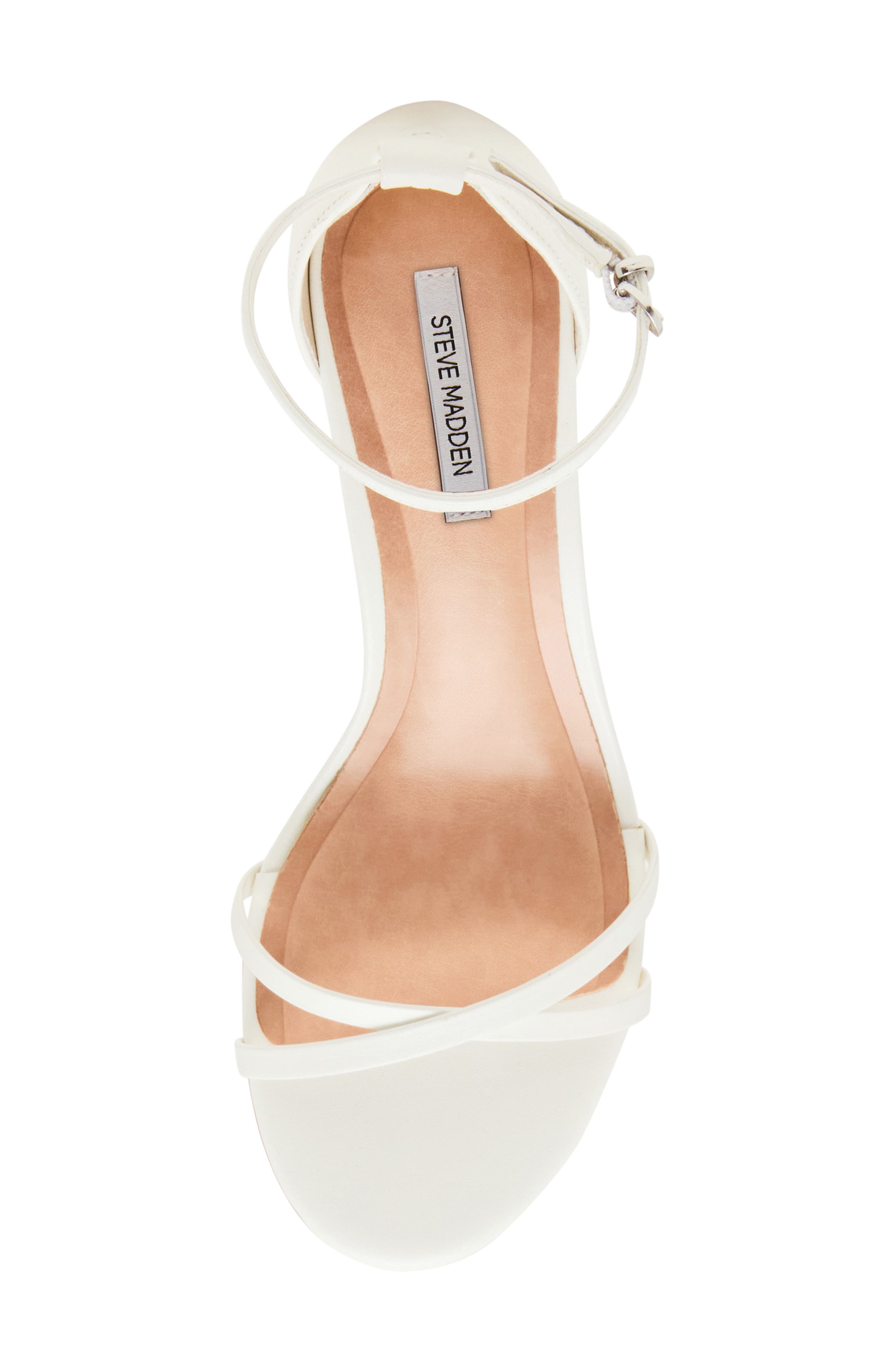 Rae Ankle Strap Sandal, Alternate, color, WHITE LEAT