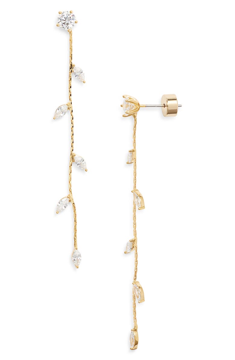 Nordstrom Cubic Zirconia Marquise Linear Drop Earrings, Main, color, Clear- Gold