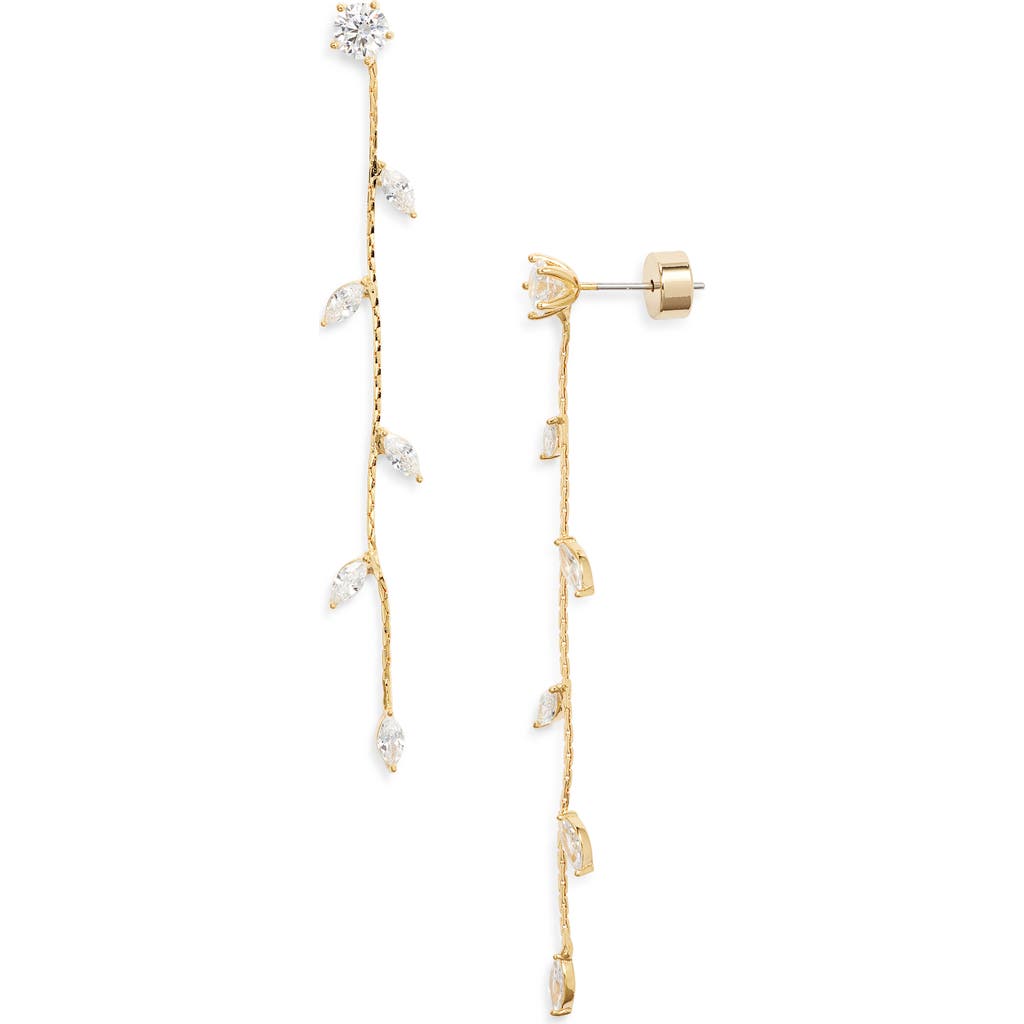 Nordstrom Cubic Zirconia Marquise Linear Drop Earrings In Clear- Gold