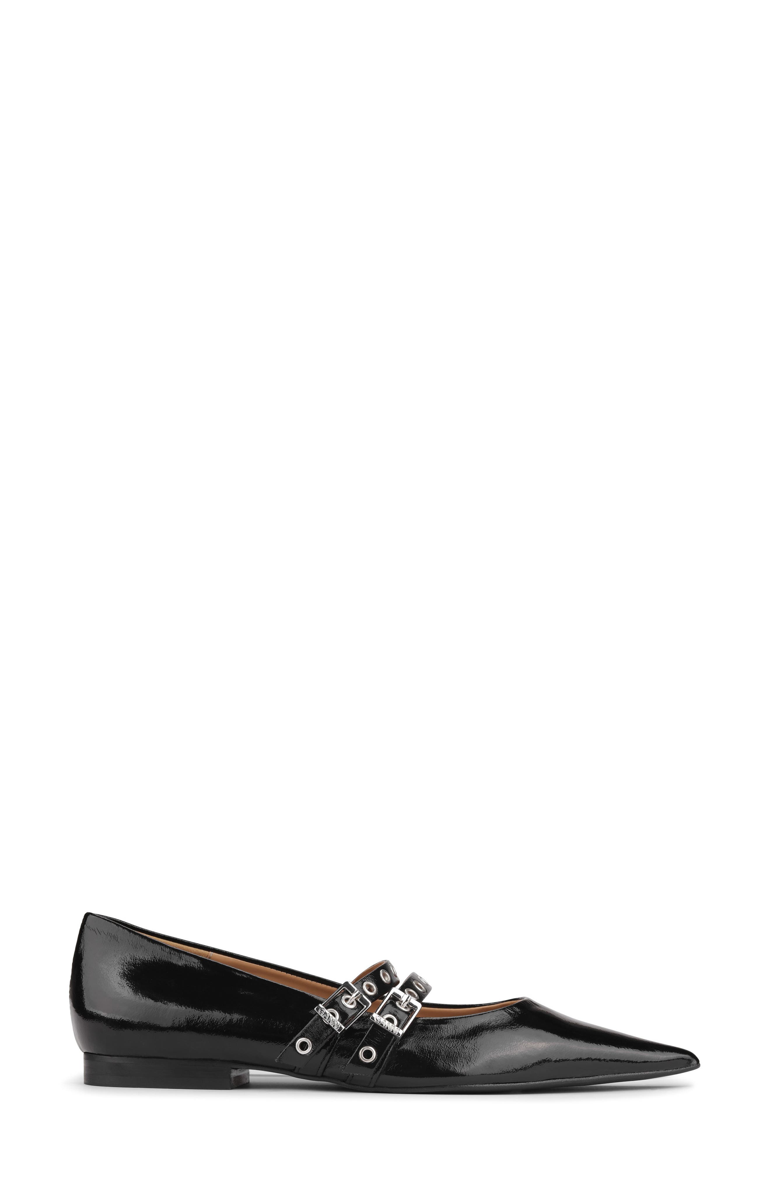 Pointed Toe Mary Jane Flat, Alternate, color, BLACK