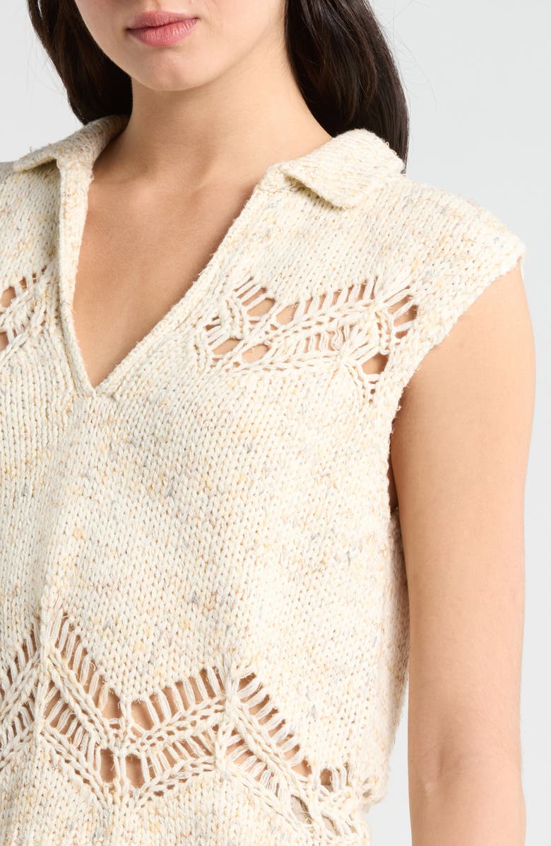 Splendid Lennox Polo Sweater Vest, Alternate, color, Honeysuckle Beige