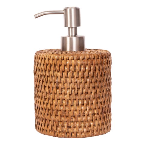 Artifacts Rattan Stainless Steel Polished Finish Soap Pump Dispenser