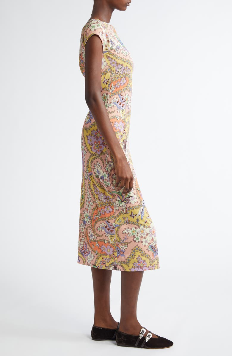 Etro Floral Paisley Jersey Midi Dress, Alternate, color, 