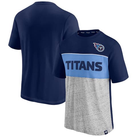 Men's Fanatics Branded Navy/Heathered Gray Tennessee Titans Colorblock T-Shirt