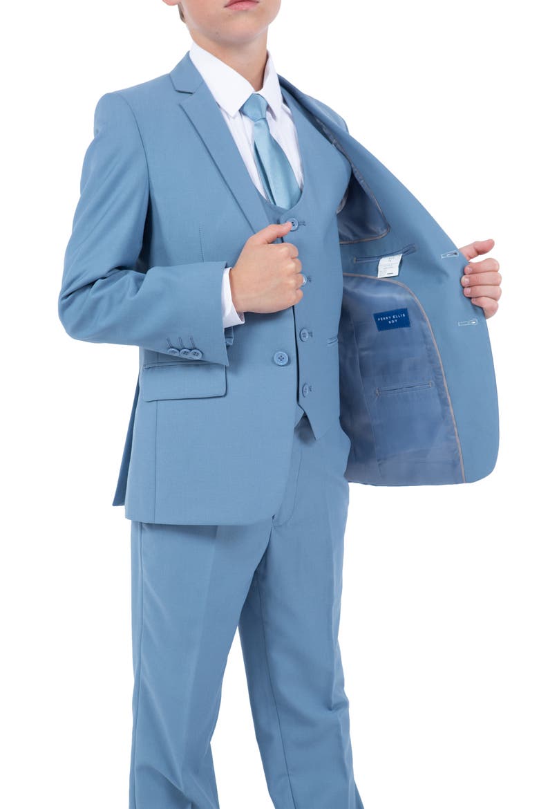 Kids' Dusty Blue Five-Piece Suit, Alternate, color, DUSTY BLUE
